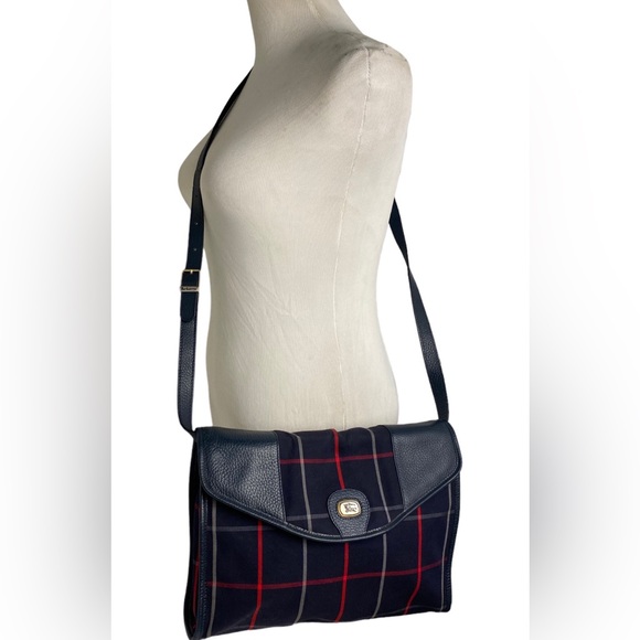 Burberry Navy Red Check Shoulder Bag - Picture 2 of 15